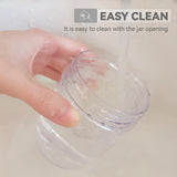 Novelinks 8oz Plastic Jars with Lids 16 Pack Kitchen Storage Containers Clear Plastic Slime Storage Jars Coffee Canister,Black