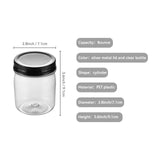 Novelinks 8oz Plastic Jars with Lids 16 Pack Kitchen Storage Containers Clear Plastic Slime Storage Jars Coffee Canister,Black