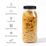 Novelinks 64oz Plastic Jars with Lids 4 Pack Clear Containers Airtight Food Storage Containers for Kitchen & Household,Gold