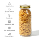 Novelinks 64oz Plastic Jars with Lids 4 Pack Clear Containers Airtight Food Storage Containers for Kitchen & Household,Gold