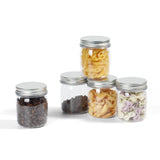 Novelinks 8oz Plastic Jars with Lids 16 Pack Kitchen Storage Containers Clear Plastic Slime Storage Jars Coffee Canister,Black