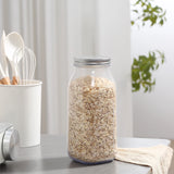 Novelinks 64oz Plastic Jars with Lids 4 Pack Clear Containers Airtight Food Storage Containers for Kitchen & Household,Gold