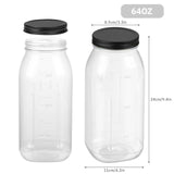 Novelinks 64oz Plastic Jars with Lids 4 Pack Clear Containers Airtight Food Storage Containers for Kitchen & Household,Gold